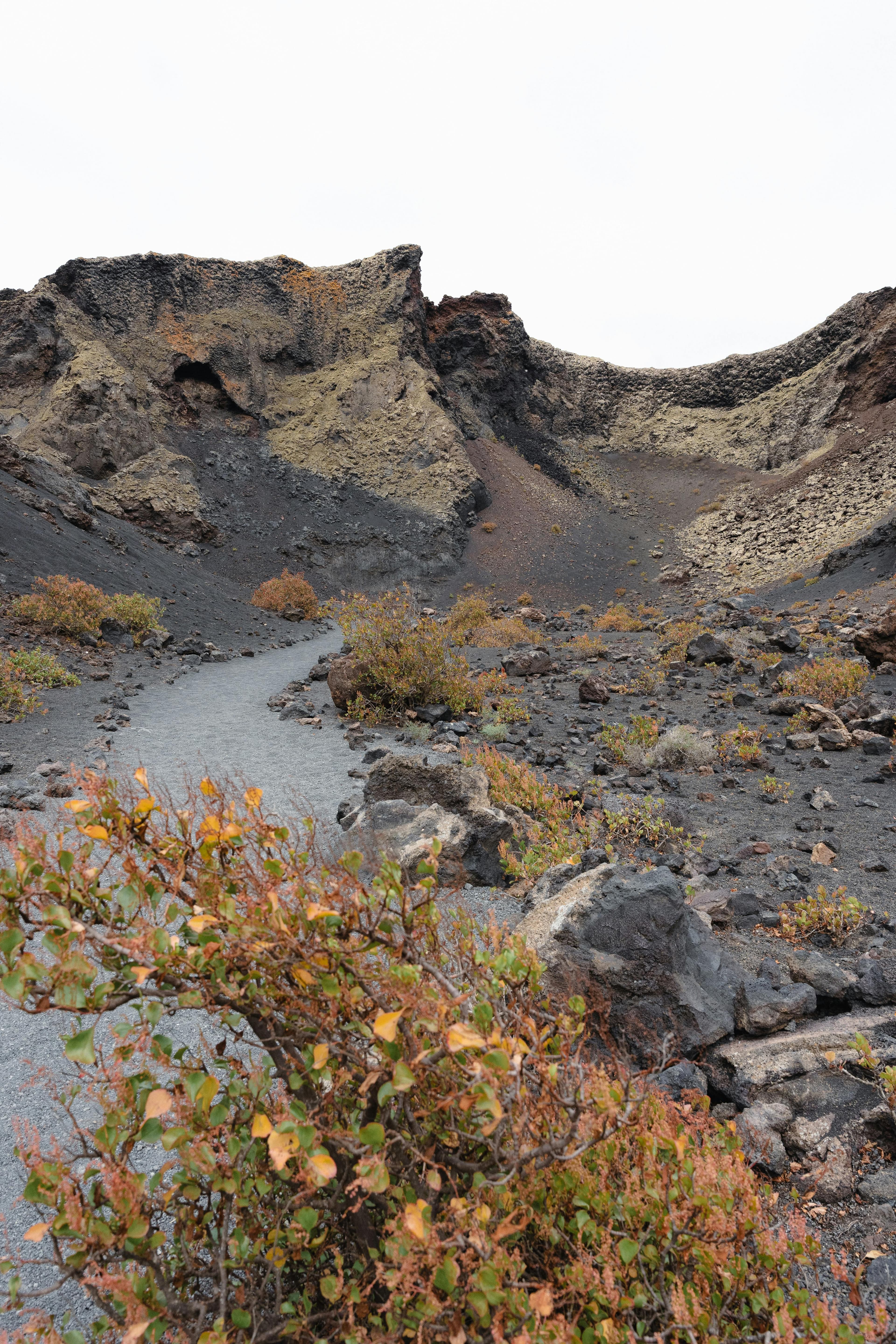 Hiking trail along Famara cliffs in northern Lanzarote